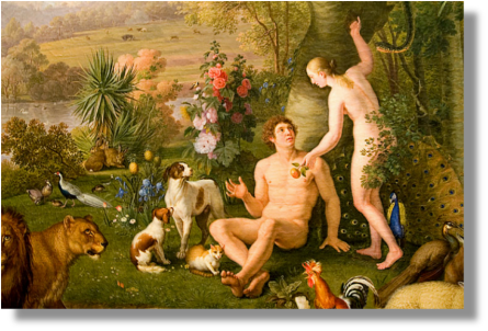 Adam and Eve enjoying dominion over nature
