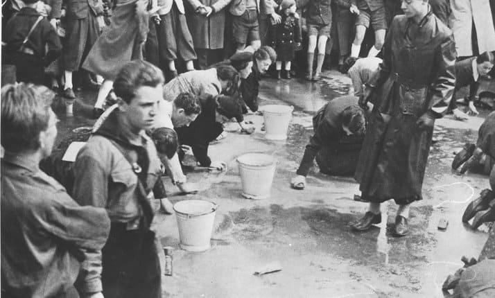 Jews humiliated by Nazis